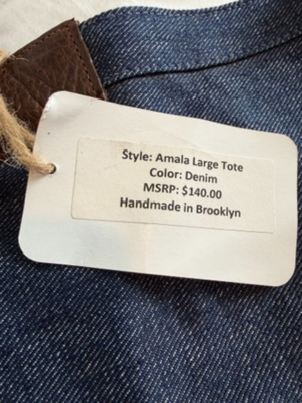 GREAT SOLES Amala Blue Denim Tote Bag XL NWT - Picture 9 of 11